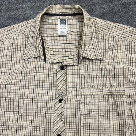 North Face Shirt Mens XL Plaid Button Up Short Sleeve Outdoors Hiking - Picture 1 of 7